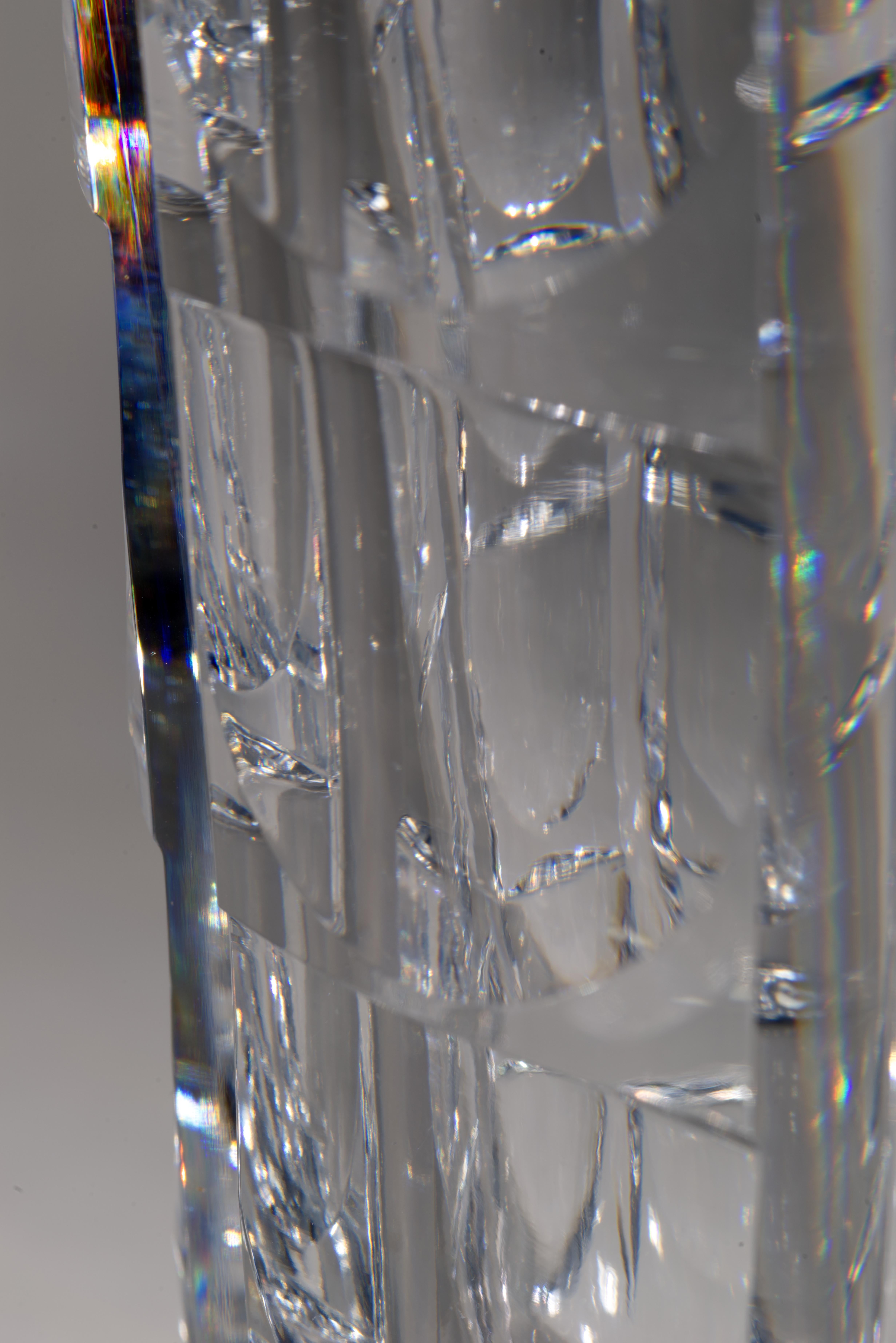 Hand-Crafted Simon Gate for Orrefors Thousand Windows Art Deco Crystal Vase, 1932 For Sale