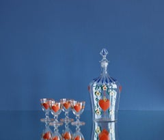 Simon Gate Set of „Schnaps“ Glasses and Carafe for Orrefors-Sandvik, Sweden 1917