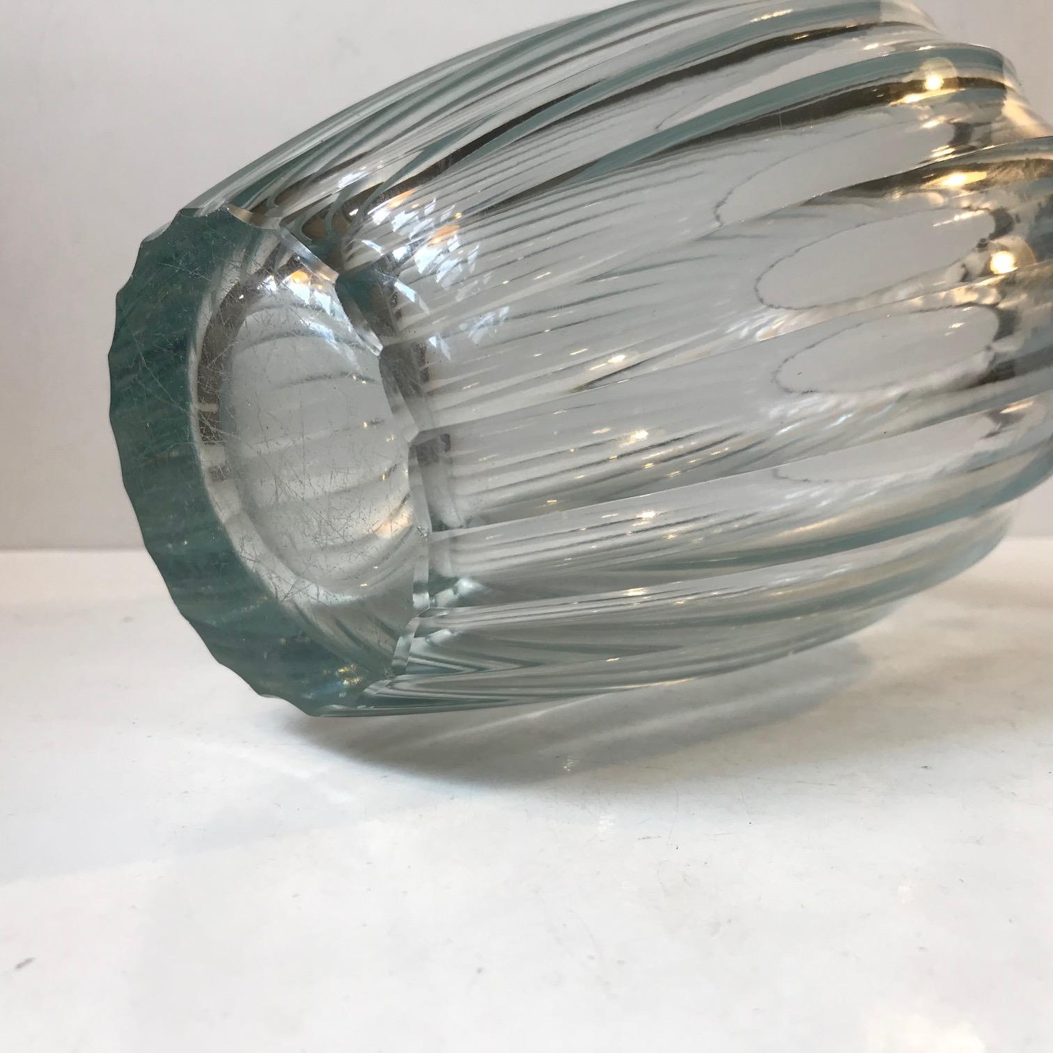 Swedish Simon Gate Triton Crystal Vase for Orrefors, 1916-1920 For Sale