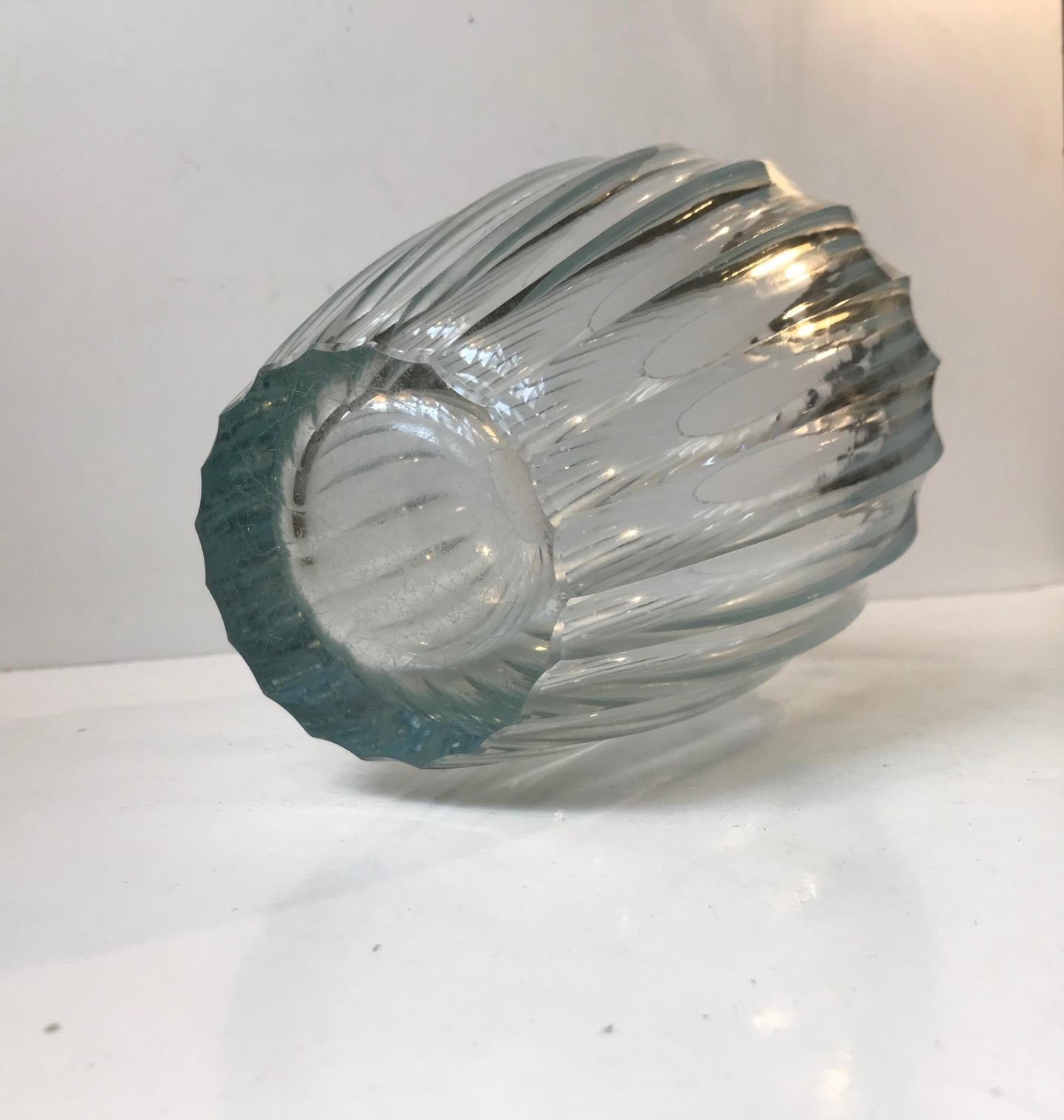Simon Gate Triton Crystal Vase for Orrefors, 1916-1920 In Good Condition For Sale In Esbjerg, DK
