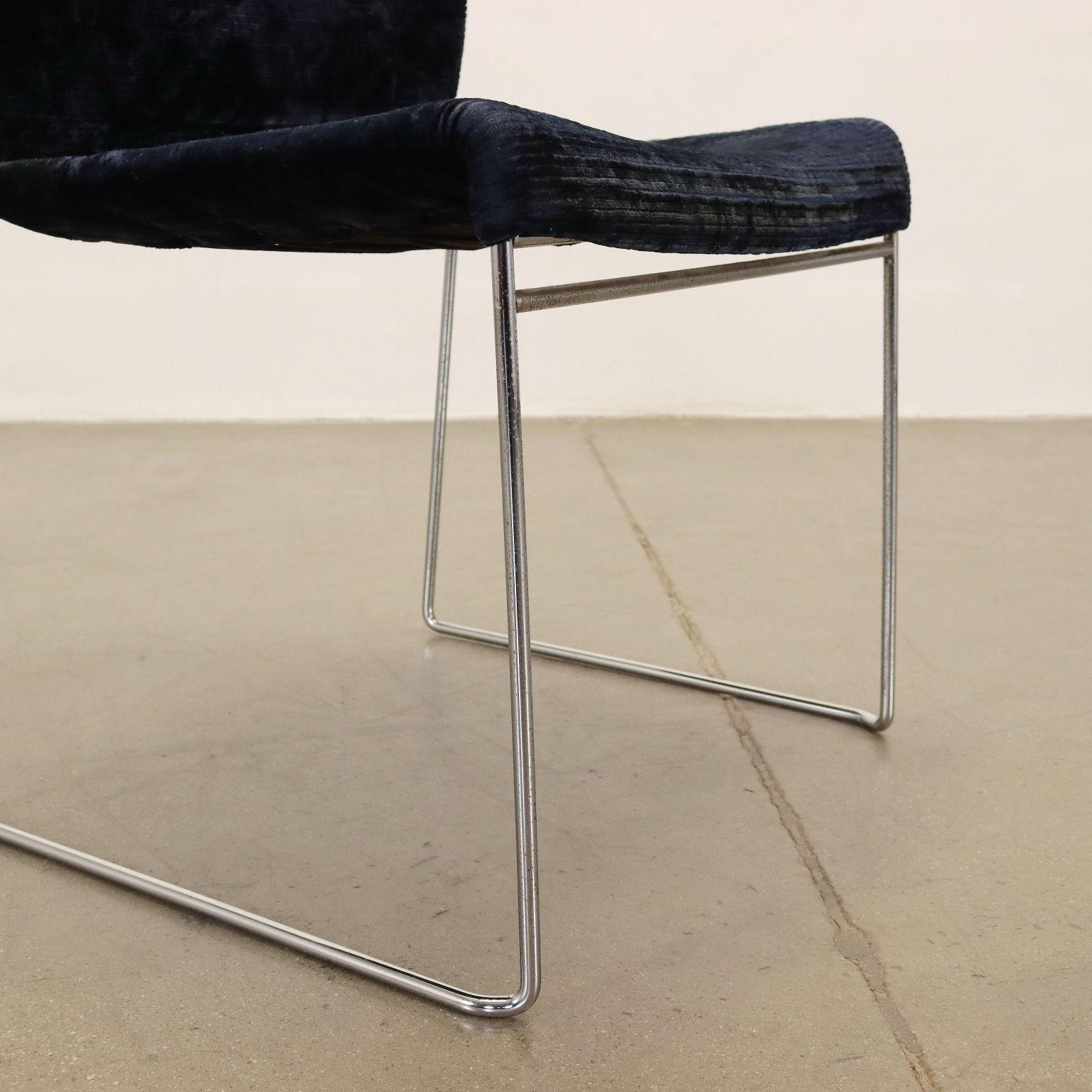 Mid-Century Modern Simon Gavina Jano Chair Velvet Italy 1970s For Sale
