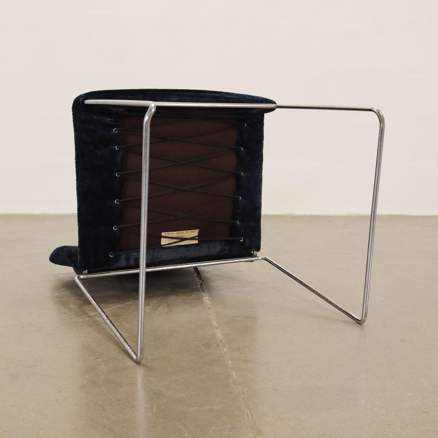 Simon Gavina Jano Chair Velvet Italy 1970s For Sale 1
