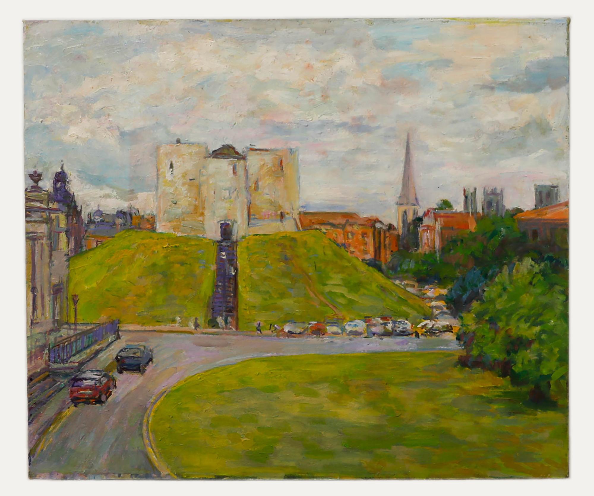 Simon Goldberg (1916-2002) - 2000 Olio, Torre di Clifford, York in vendita 1