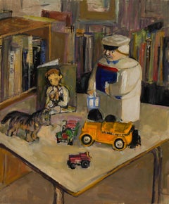 Simon Goldberg (1916-2002) - 2000 Öl, Stillleben mit Kinderspielzeugen