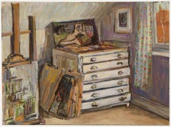 Simon Goldberg (1916-2002) - 20th Century Oil, Corner of the Studio