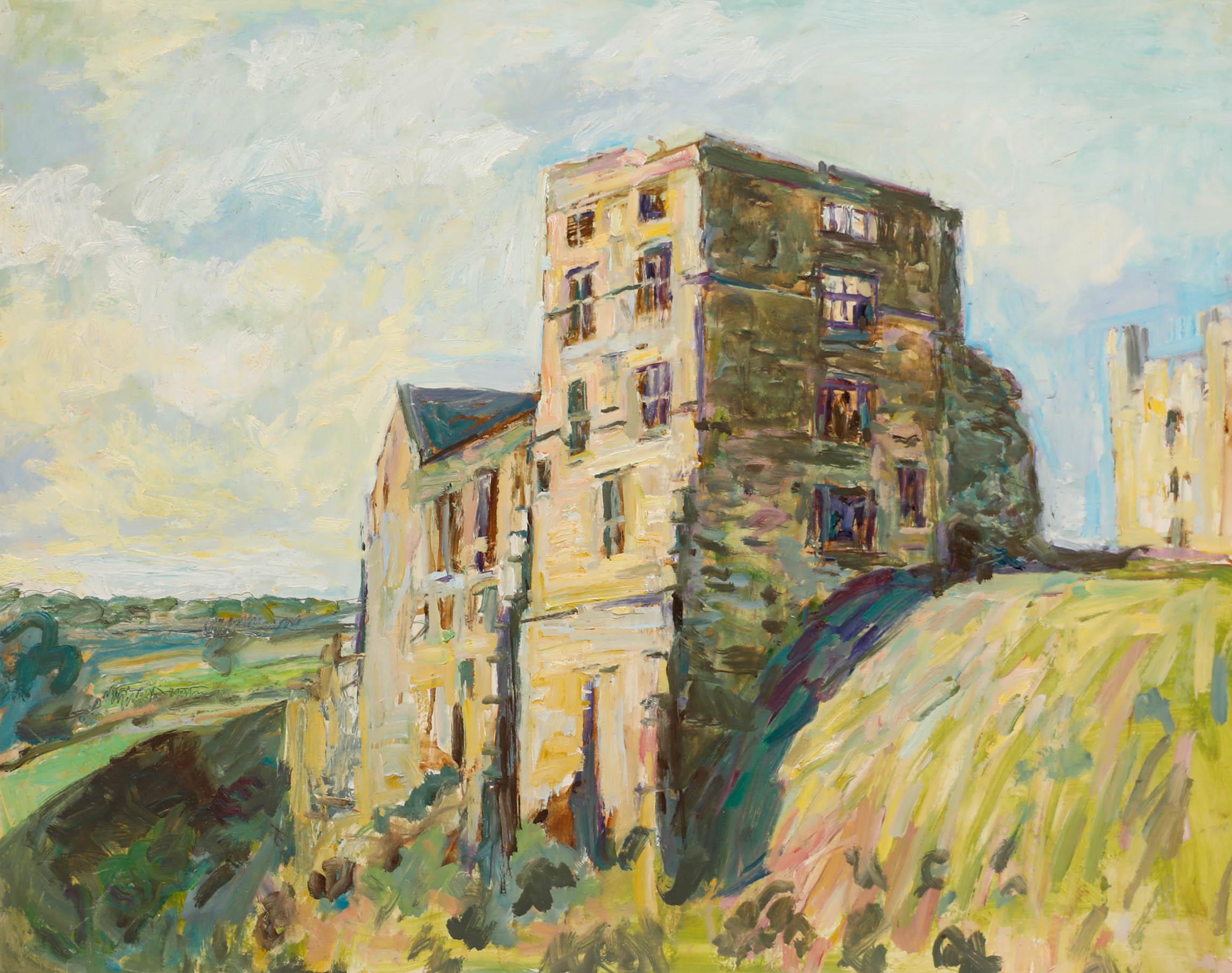 Simon Goldberg (1916-2002) - Ölgemälde, Helmsley Castle, 20. Jahrhundert im Angebot 1