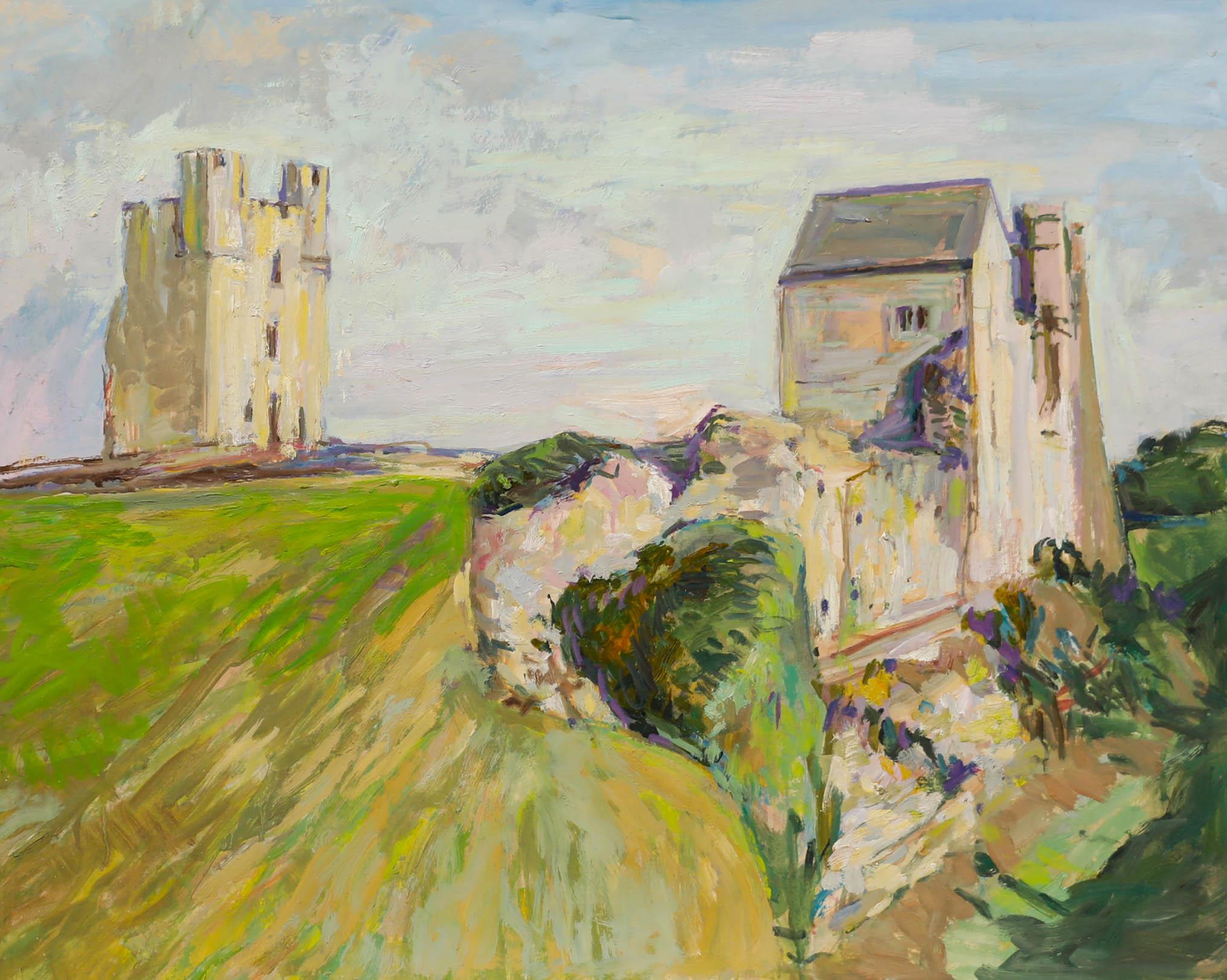 Simon Goldberg (1916-2002) - Olio del XX secolo, Castello di Helmsley II in vendita 1