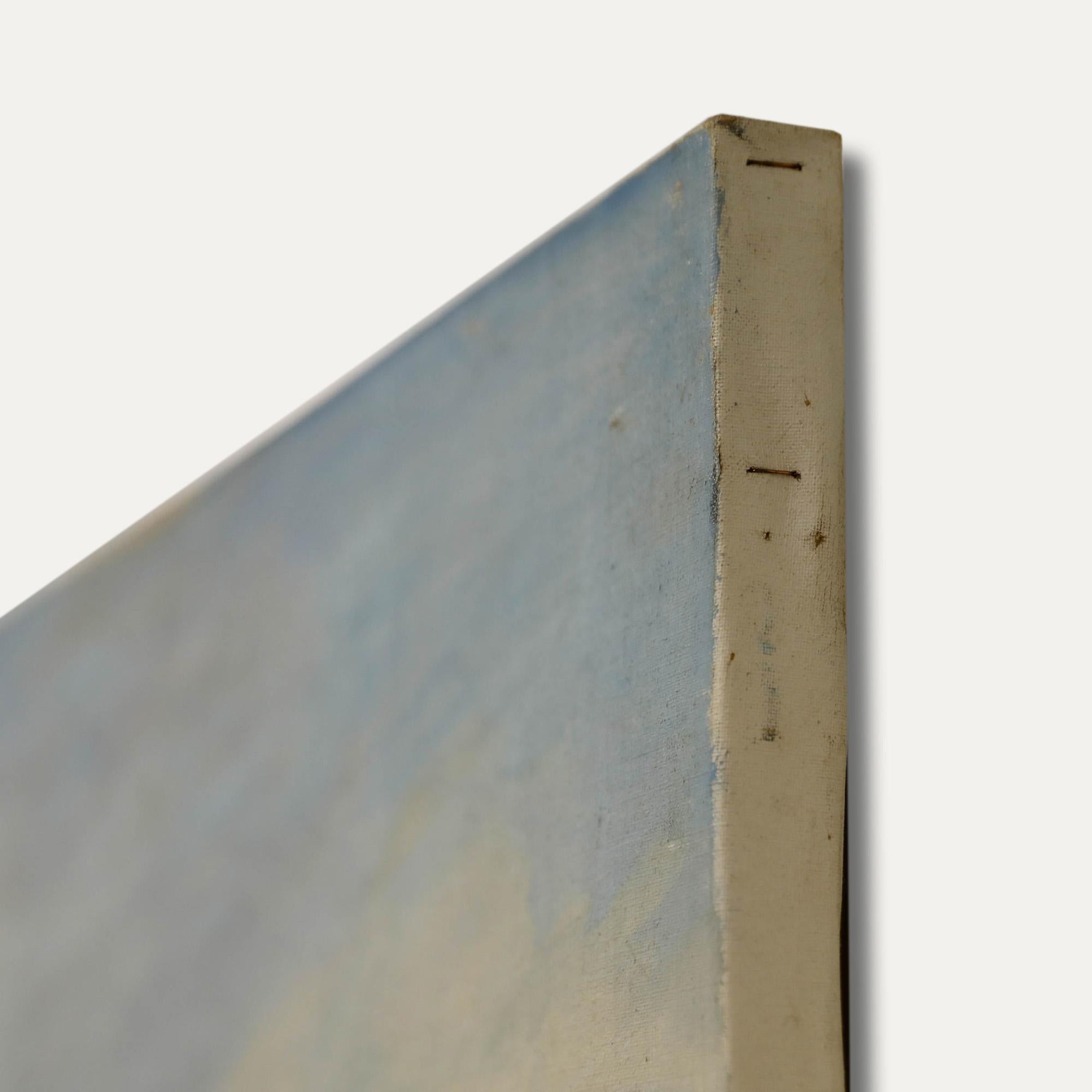 Simon Goldberg (1916-2002) - 20. Jahrhundert Öl, Häuser und ein Crane im Angebot 4