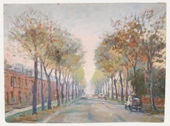 Simon Goldberg (1916-2002) - 20th Century Oil, Pink Skies In Suburbia