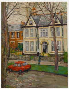 Simon Goldberg (1916-2002) - Óleo del siglo XX, Calle suburbana en invierno