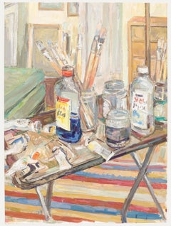 Simon Goldberg (1916-2002) – Ölgemälde des Künstlers, 20. Jahrhunderts, The Artist's Studio