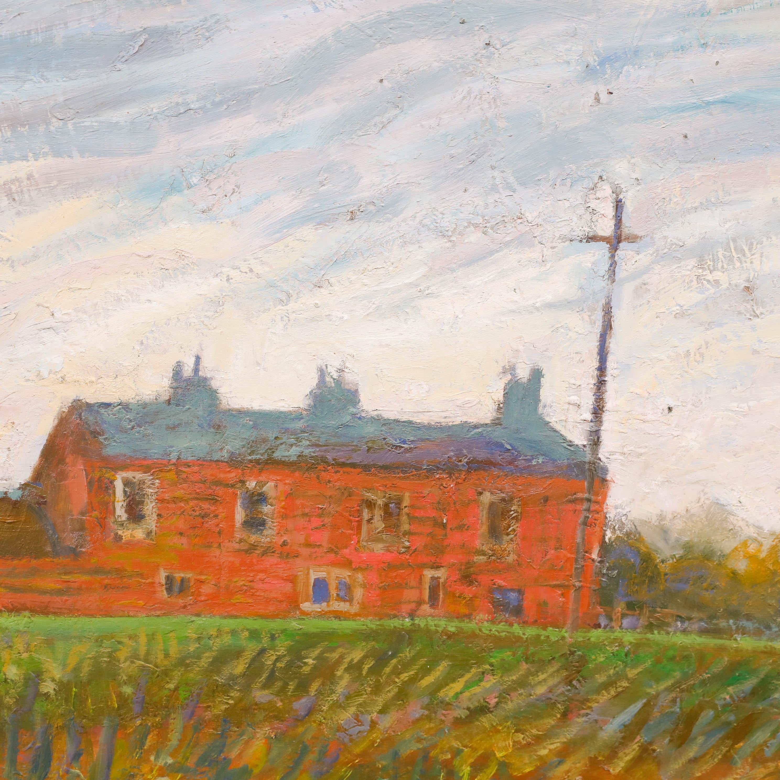 Simon Goldberg (1916-2002) - Ölgemälde, East Riding Landscape, Mitte des 20. Jahrhunderts im Angebot 2