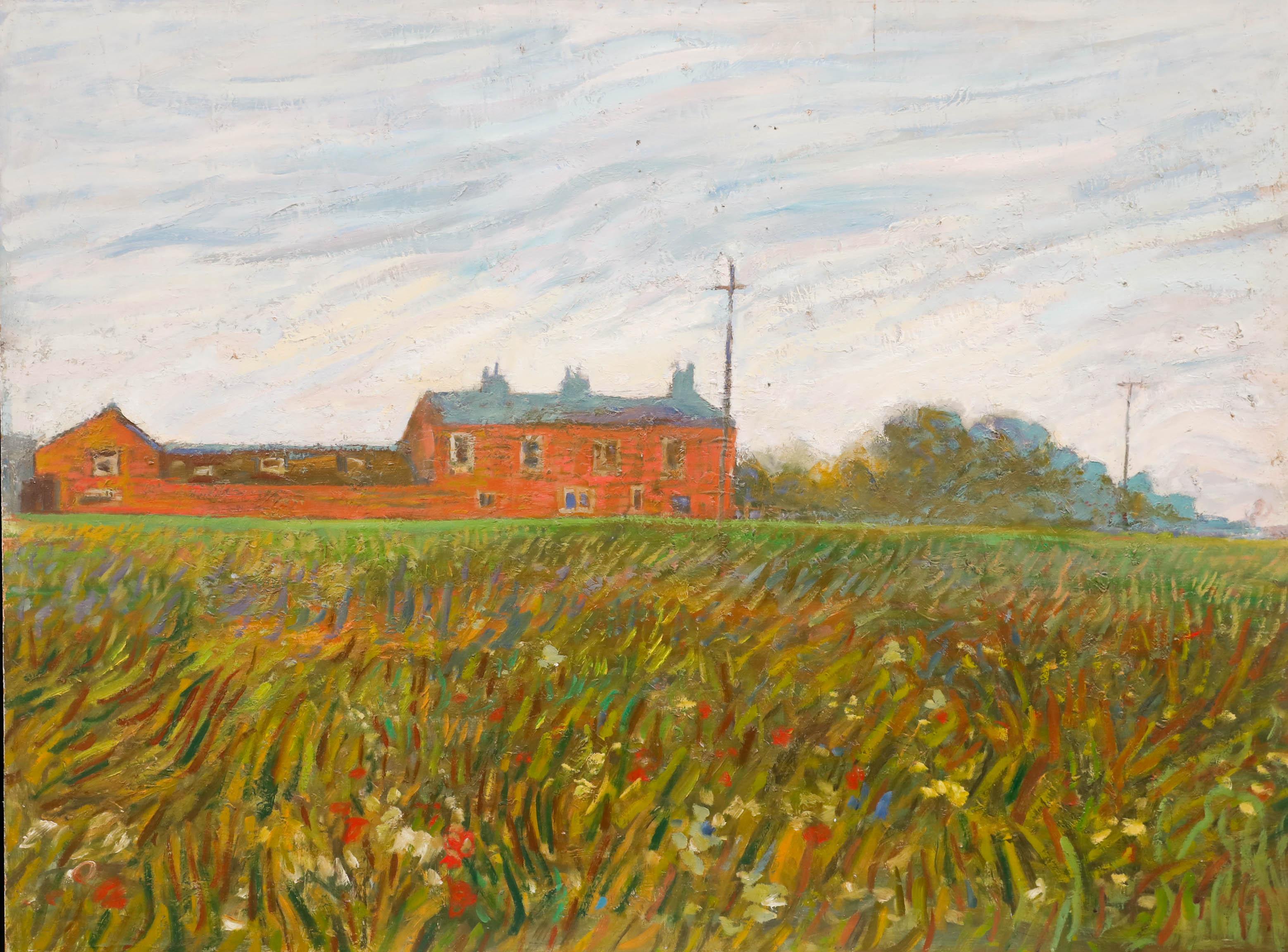 Simon Goldberg (1916-2002) - Ölgemälde, East Riding Landscape, Mitte des 20. Jahrhunderts im Angebot 3