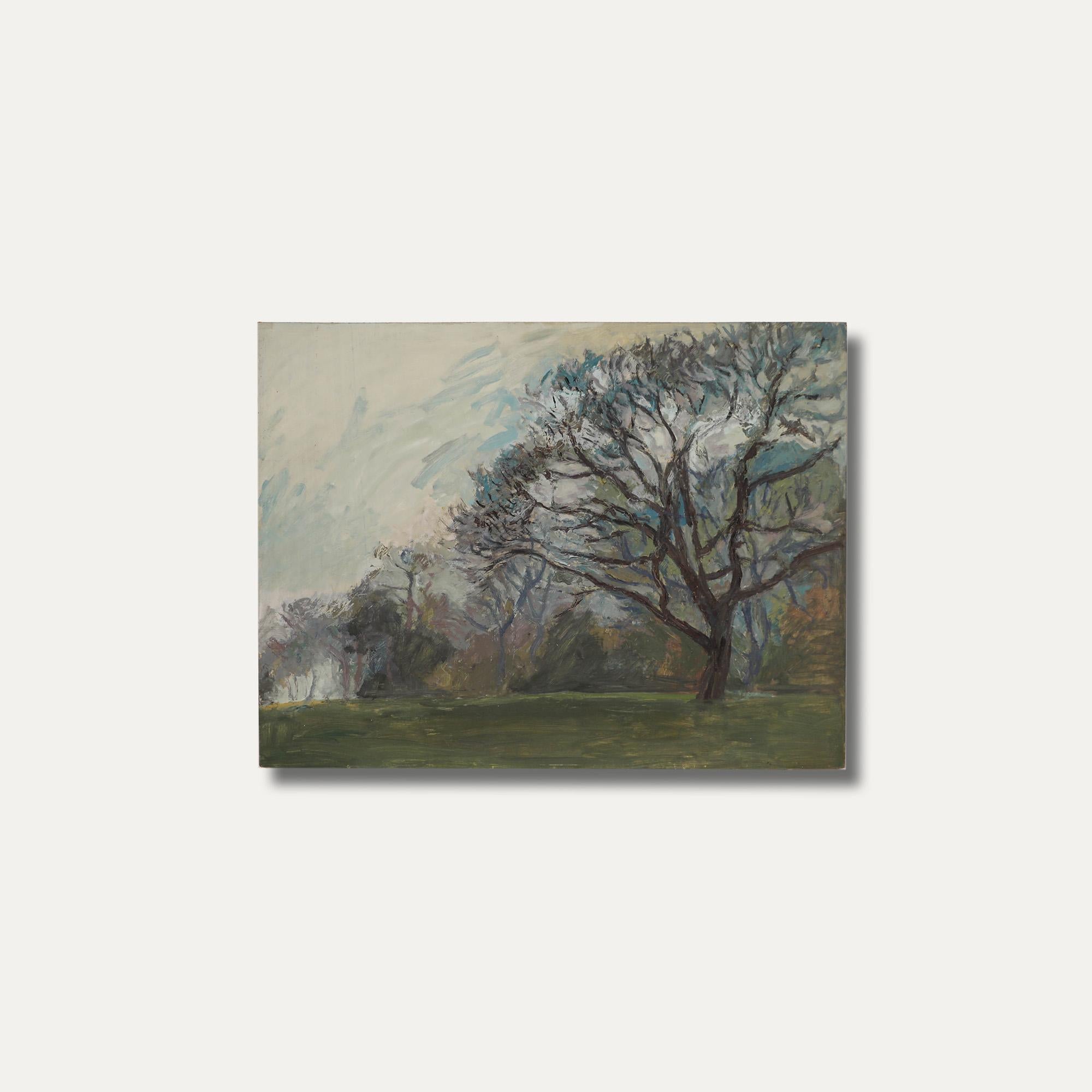 Simon Goldberg (1916-2002) - Mid 20th Century Oil, Park on a Misty Morning 4