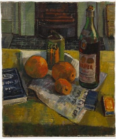 Simon Goldberg (1916-2002) - Mid 20th Century Oil, Still Life by the Fireplace