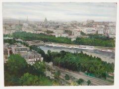 Simon Goldberg (1916-2002) - Mid 20th Century Oil, View from the Eiffel Tower