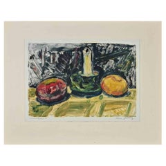 Nature morte - Monotype original de Simon Goldberg - Milieu du XXe siècle