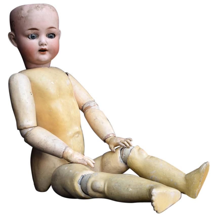 Simon & Halbig Wooden and Porcelain Articulated Doll
