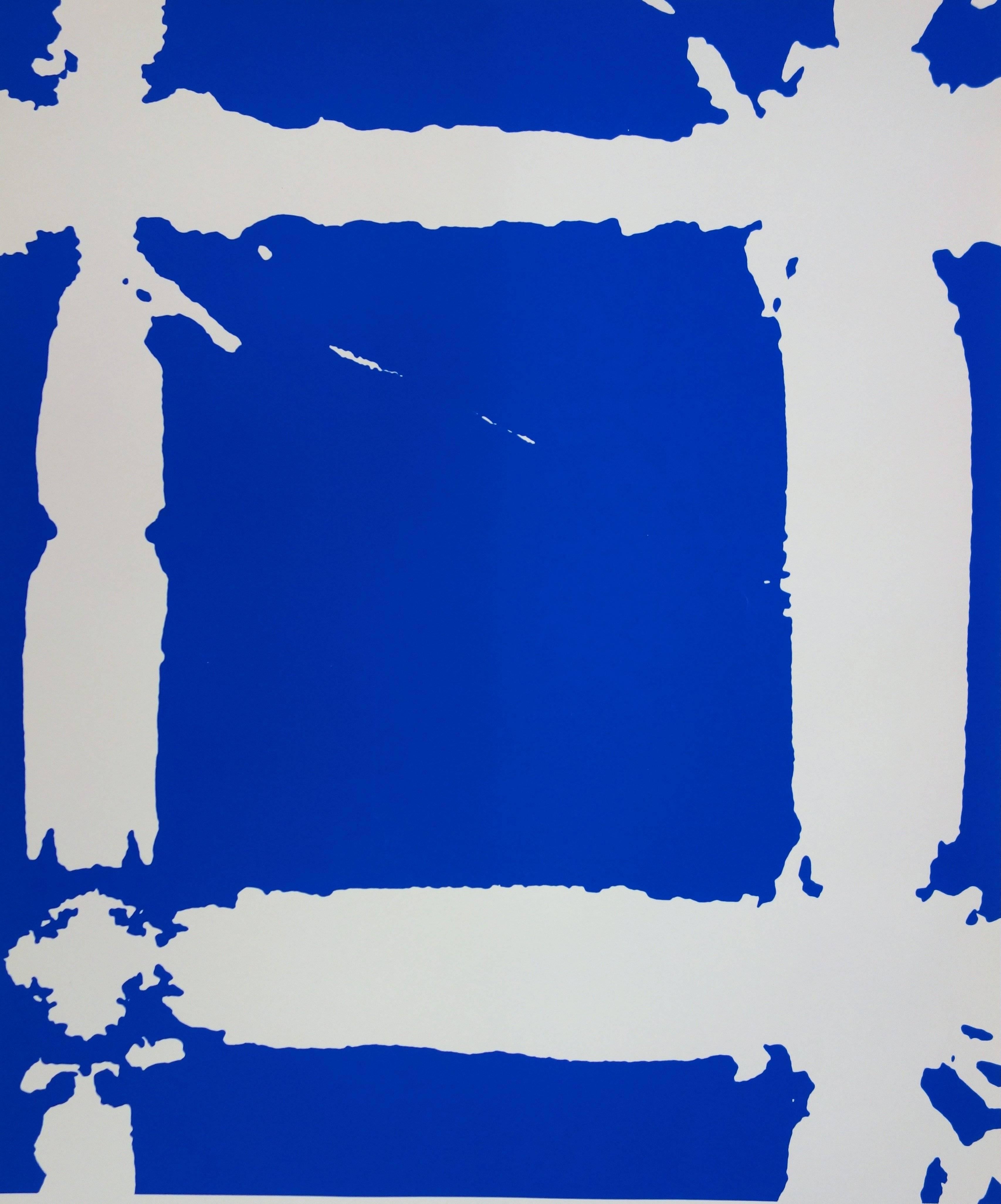 Blue Tabula - Serigraph (Centre Flaine 1984) - Print by Simon Hantaï