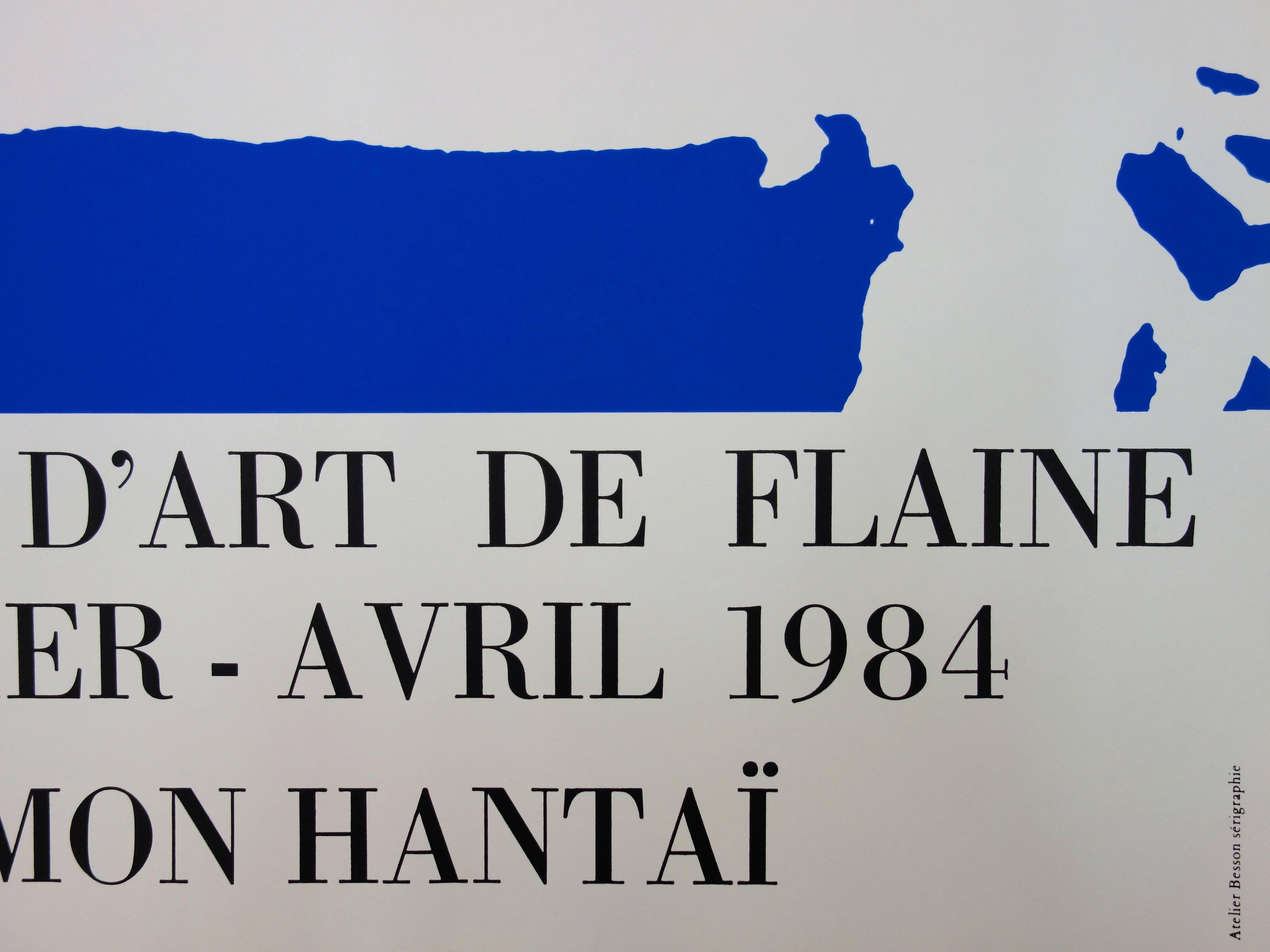 Blue Tabula - Serigraph (Centre Flaine 1984) - Abstract Print by Simon Hantaï