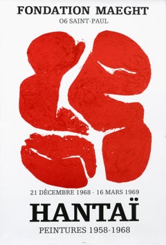Affiche d'exposition originale abstraite « Hantai - Fondation Maeght », années 1960