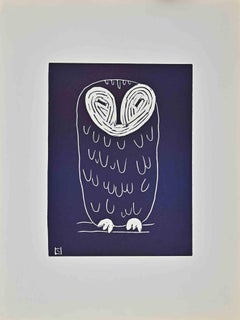 The Owl - Woodcut by Simon Haret - 1904