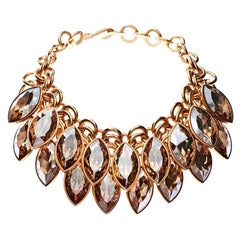 Simon Harrison Aquitaine Crystal Navette Drop Necklace