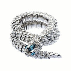 Simon Harrison Blue Crystal Snake Necklace