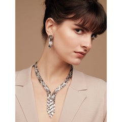 Simon Harrison Caddis Multi Baguette Crystal Cascade Necklace