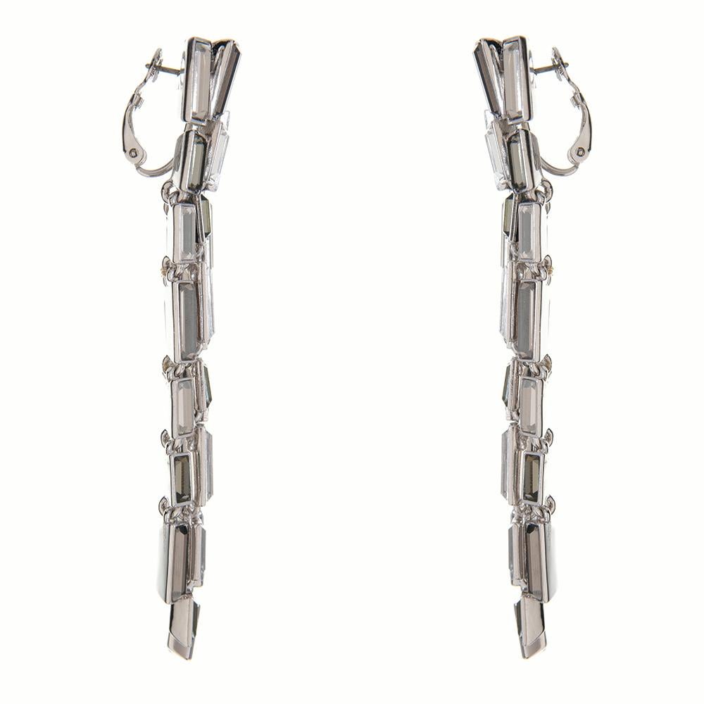 Contemporary Simon Harrison Caddis Multi Baguette Long Drop Earrings For Sale