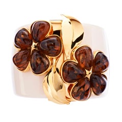 Simon Harrison Chloris Tortoiseshell Flower Cream Bangle