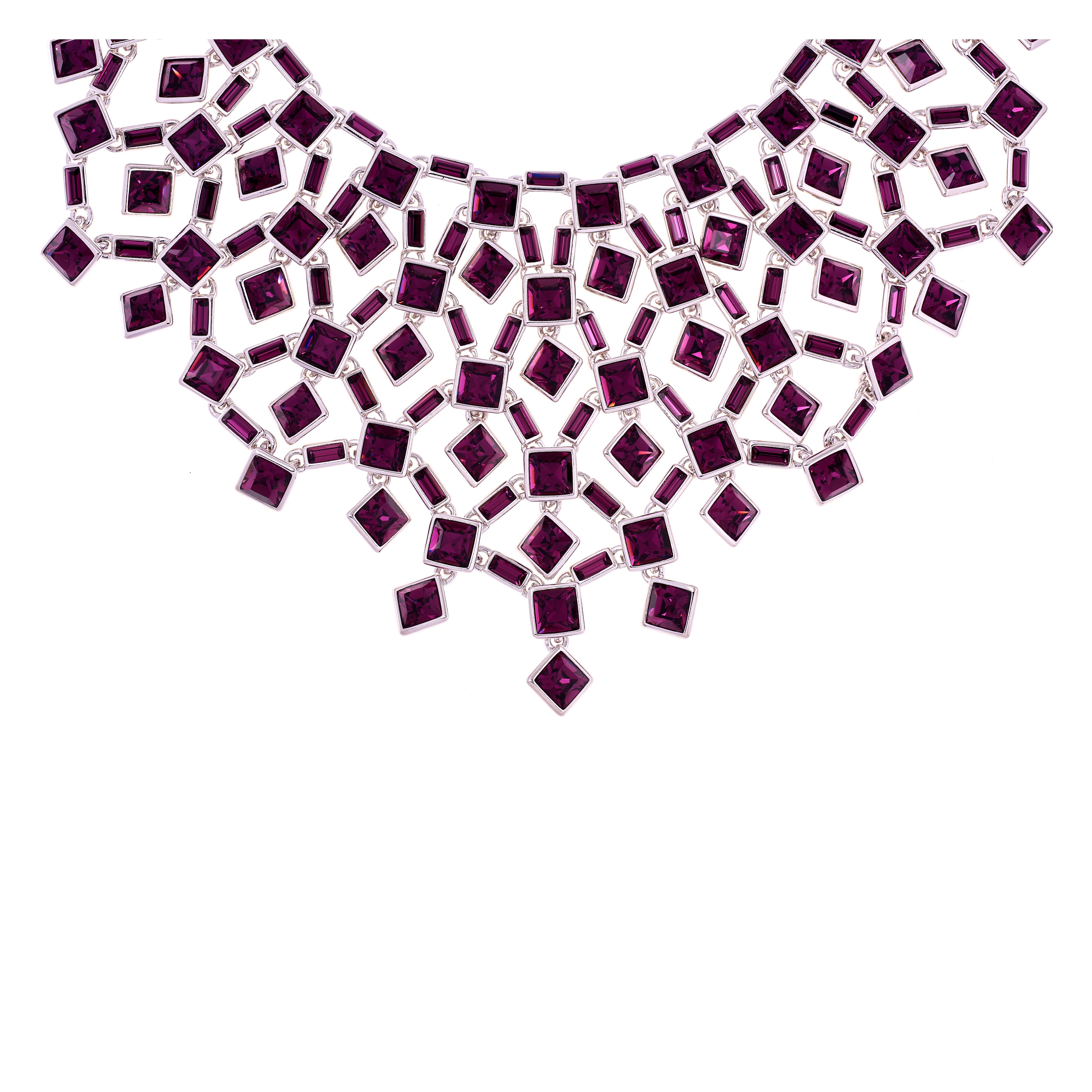 Contemporary Simon Harrison Claudette Large Amethyst Crystal Necklace For Sale
