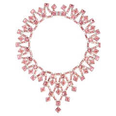 Simon Harrison Claudette Small Pink Crystal Necklace