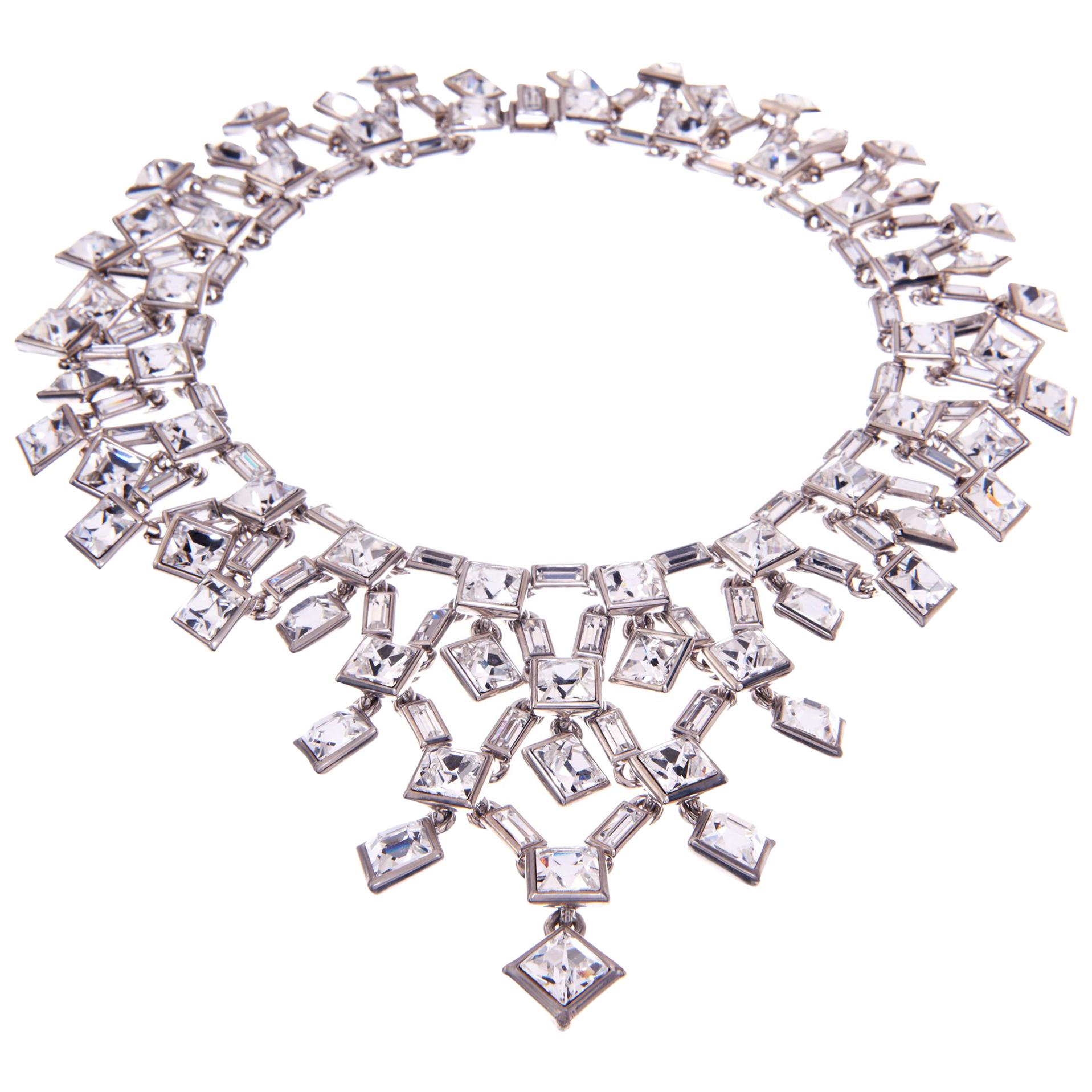 Simon Harrison Claudette Square Crystal Cluster Small Necklace In New Condition For Sale In London, GB
