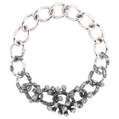 Simon Harrison Coral Black Diamond Crystal And Enamel Chain Necklace
