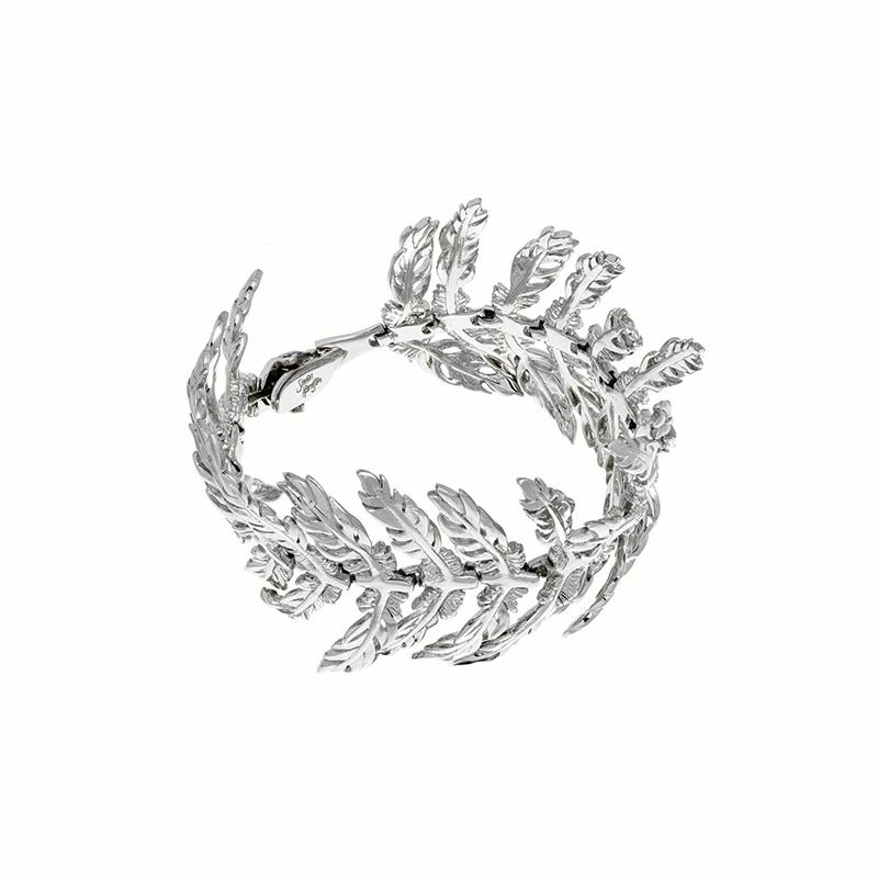 Women's Simon Harrison Deadalus Feather Sterling Silver Bracelet For Sale