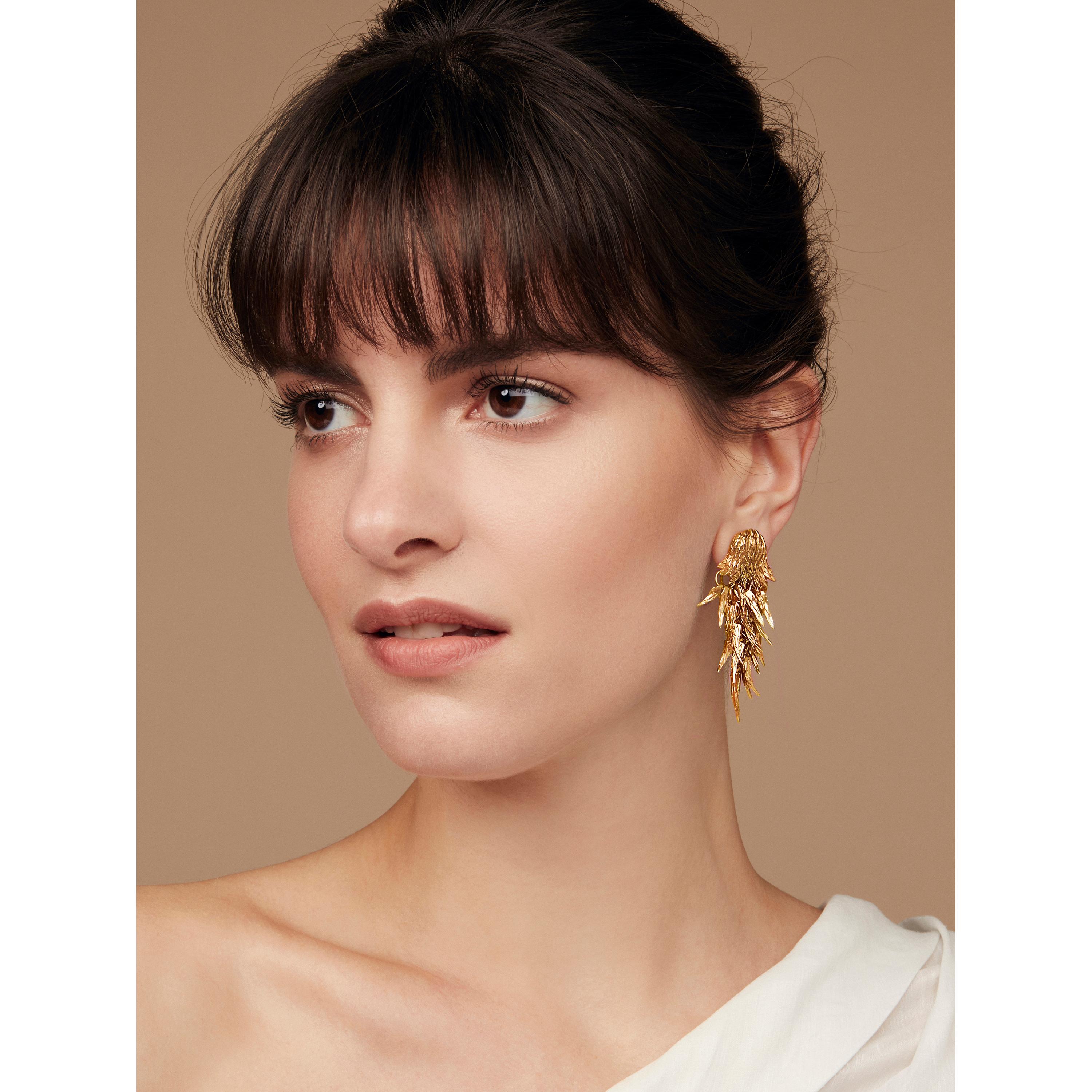 A simple but surprising pair of earrings, the bear’s paws are detailed with small tufts of fur which move as the wearer turns. To know more about the inspiration behind this piece read the design notes below. Our Dionysus Bear is inspired by the