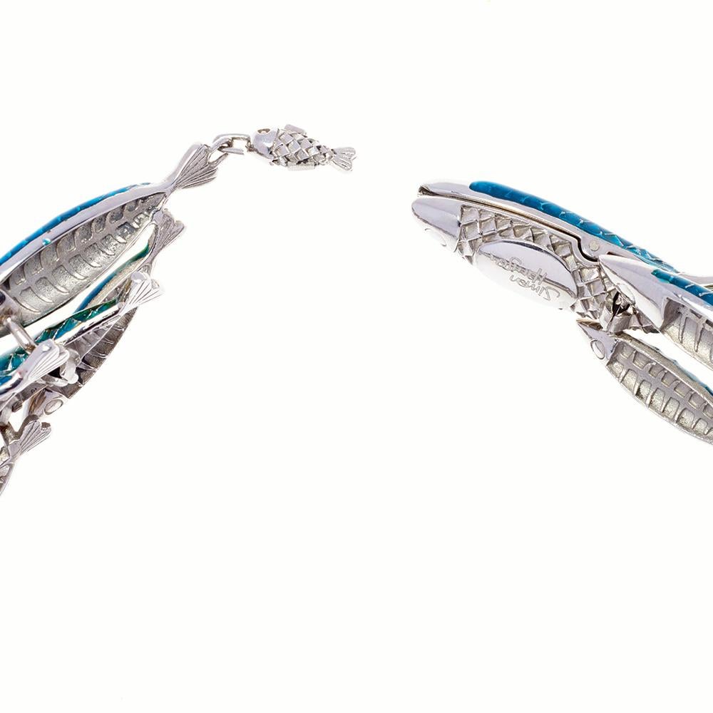 Women's Simon Harrison Electra Rainbow Enamel Fish Necklace For Sale