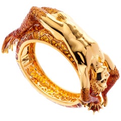 Simon Harrison Enamel Transformation Frog Prince Bangle