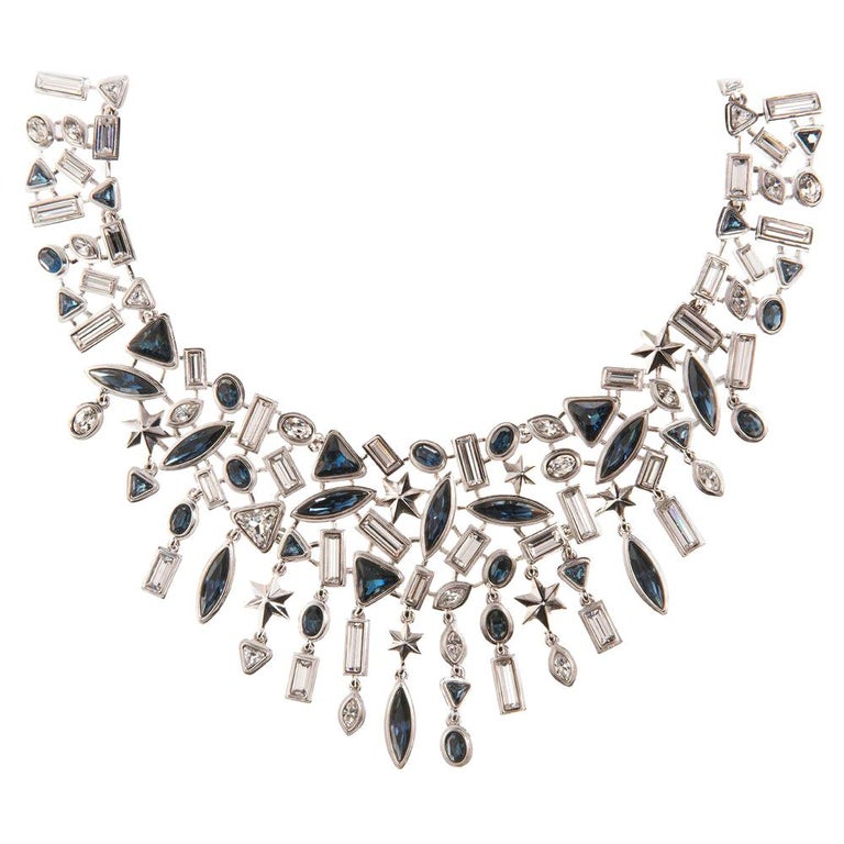 Simon Harrison Galaxy and Stars Crystal Necklace For Sale at 1stDibs