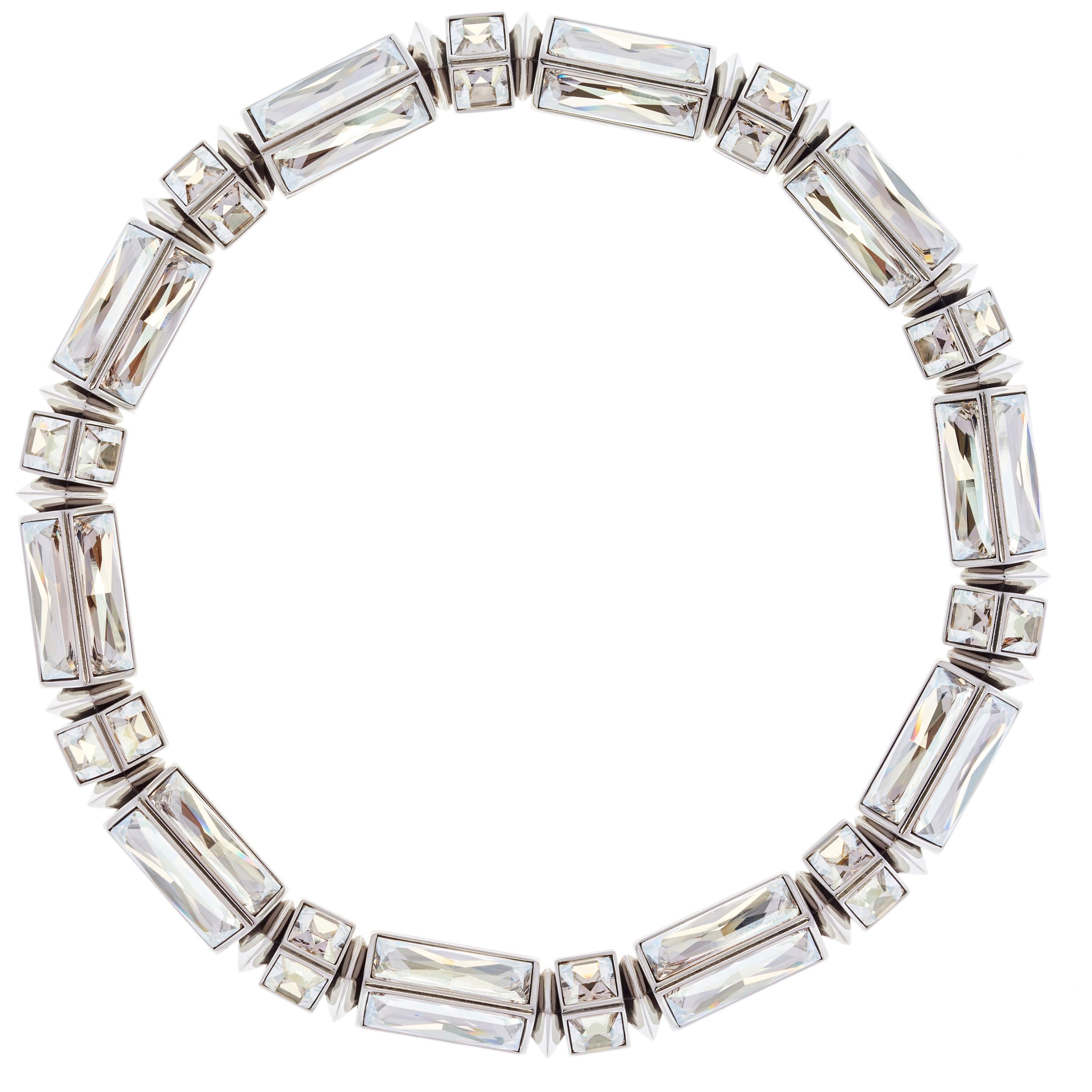 Simon Harrison Hannah Clear Baguette Necklace For Sale