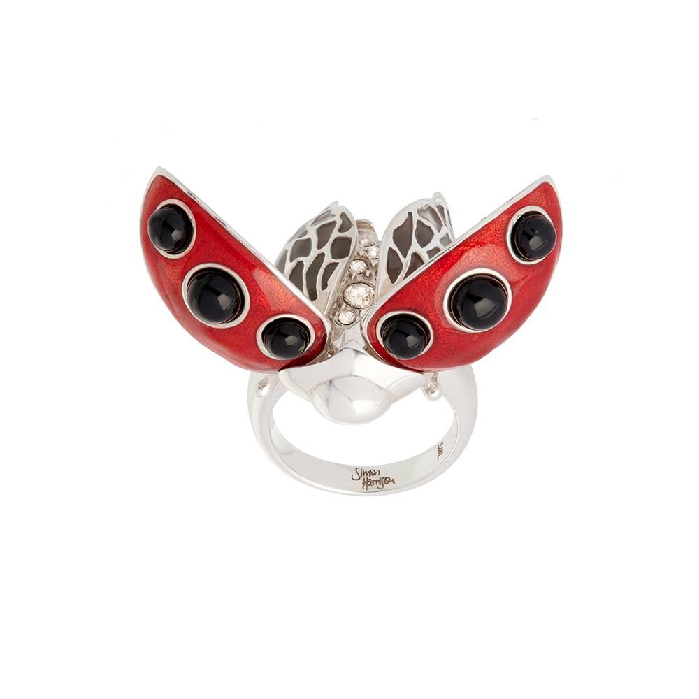 Simon Harrison Ladybird Sterling Silver Ring In New Condition For Sale In London, GB