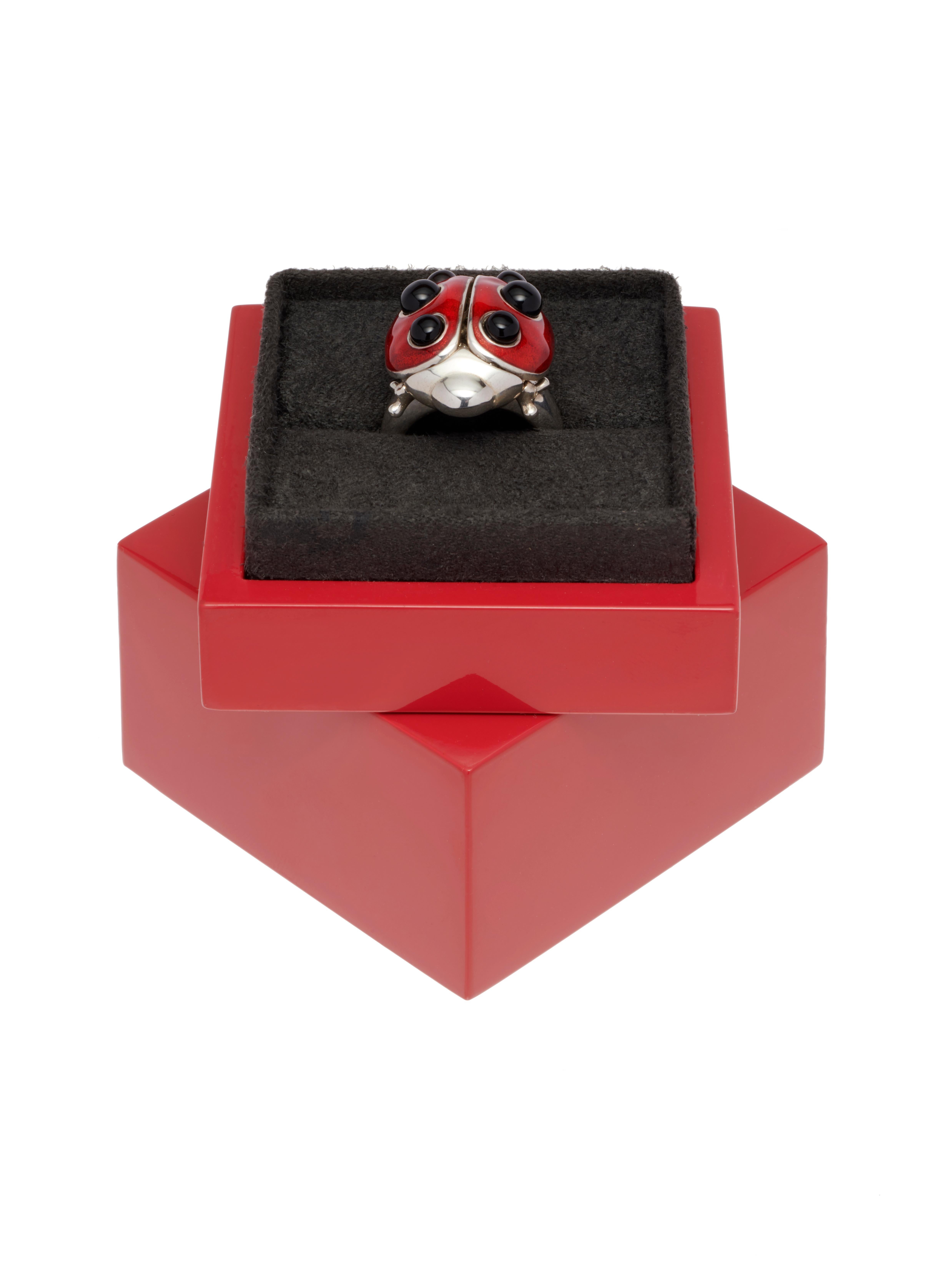 Women's Simon Harrison Ladybird Sterling Silver Ring For Sale