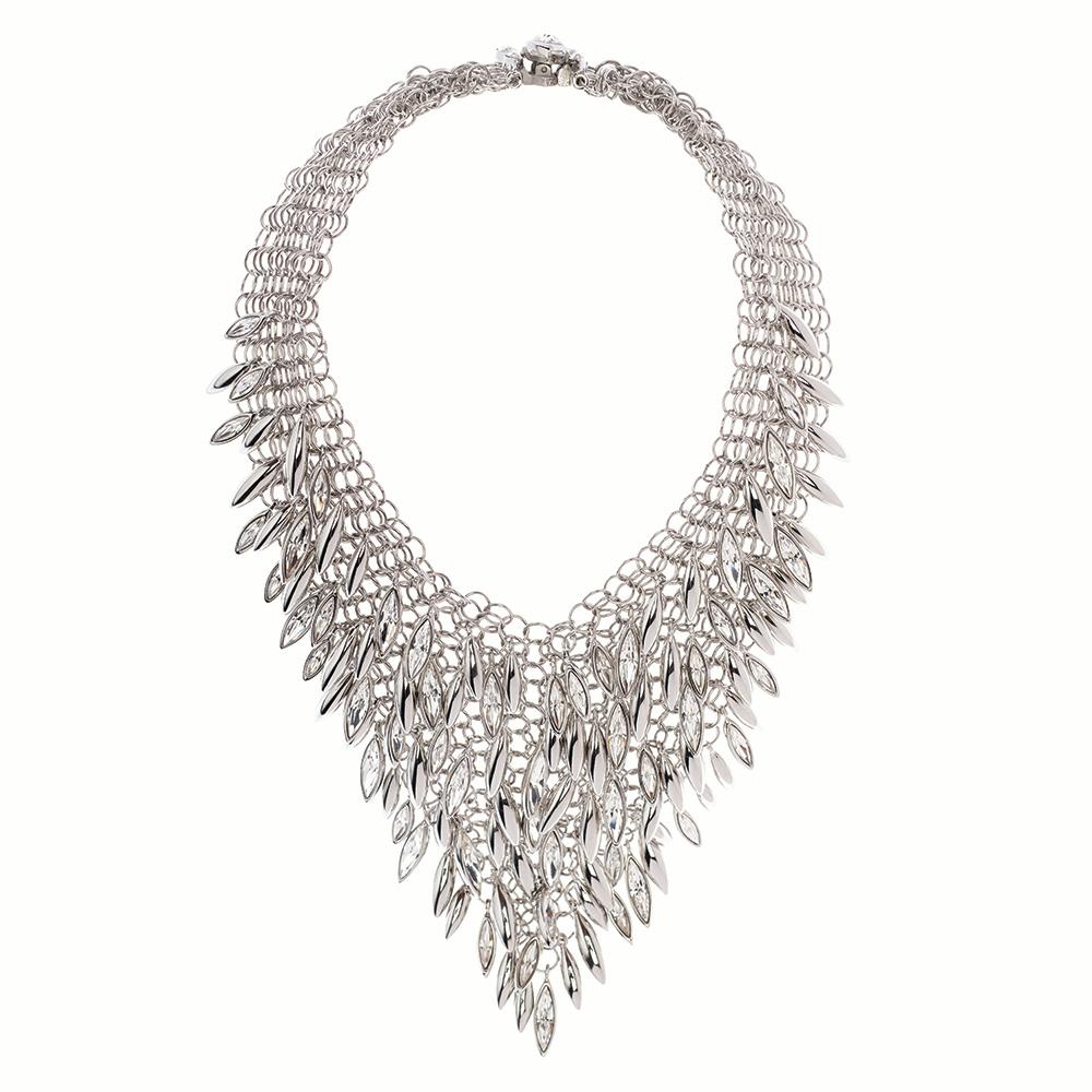 Contemporary Simon Harrison Minerva Clustered Navette Stainless Steel Chainmail Necklace For Sale