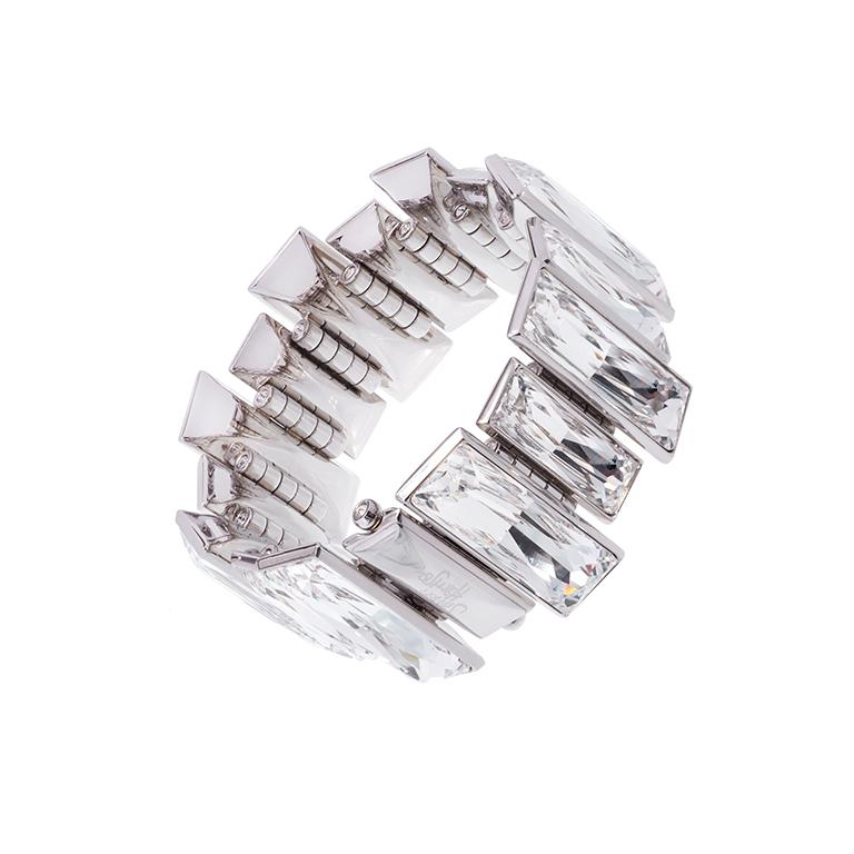 Women's Simon Harrison Gloria Baguette Crystal Stainless Steel Bracelet For Sale