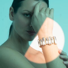 Simon Harrison Gloria Gold Plated Stainless Steel & Crystal Bracelet