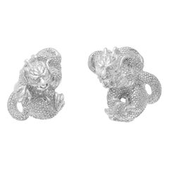 Simon Harrison Zodiac East Sterling Silver Dragon Cufflink