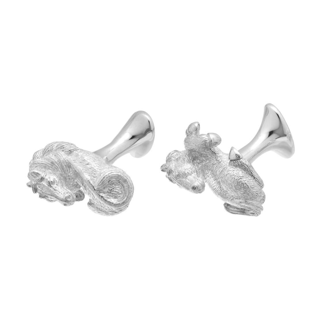 Simon Harrison Chinese Zodiac Sterling Silver Horse Cufflink im Zustand „Neu“ im Angebot in London, GB