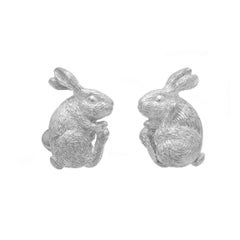 Simon Harrison Zodiac East Sterling Silver Rabbit Cufflink