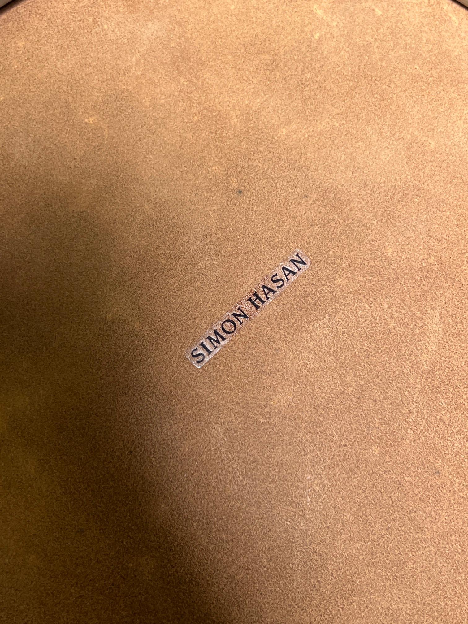 Simon Hasan Leather Top Bar Stools For Sale 5